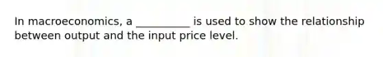 In macroeconomics, a __________ is used to show the relationship between output and the input price level.