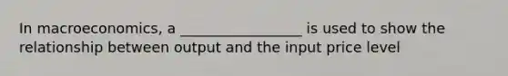 In macroeconomics, a _________________ is used to show the relationship between output and the input price level