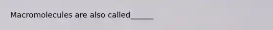 Macromolecules are also called______