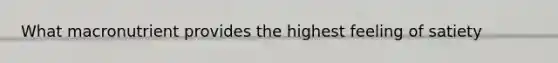 What macronutrient provides the highest feeling of satiety