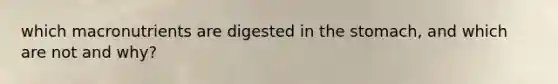 which macronutrients are digested in the stomach, and which are not and why?
