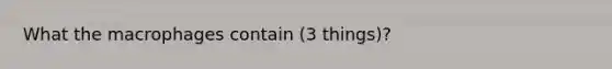 What the macrophages contain (3 things)?