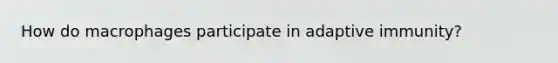 How do macrophages participate in adaptive immunity?