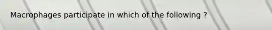 Macrophages participate in which of the following ?