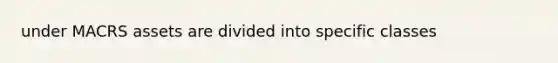 under MACRS assets are divided into specific classes