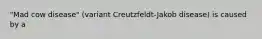 "Mad cow disease" (variant Creutzfeldt-Jakob disease) is caused by a