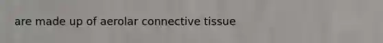 are made up of aerolar <a href='https://www.questionai.com/knowledge/kYDr0DHyc8-connective-tissue' class='anchor-knowledge'>connective tissue</a>