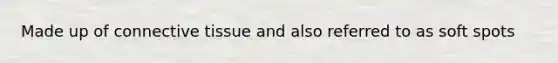 Made up of connective tissue and also referred to as soft spots