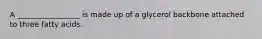 A _________________ is made up of a glycerol backbone attached to three fatty acids.