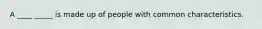 A ____ _____ is made up of people with common characteristics.