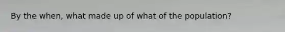 By the when, what made up of what of the population?
