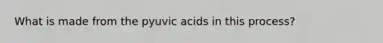 What is made from the pyuvic acids in this process?