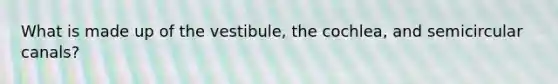 What is made up of the vestibule, the cochlea, and semicircular canals?