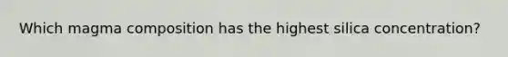 Which magma composition has the highest silica concentration?