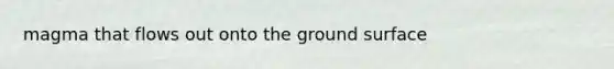 magma that flows out onto the ground surface