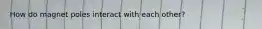 How do magnet poles interact with each other?