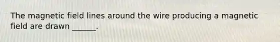The magnetic field lines around the wire producing a magnetic field are drawn ______.