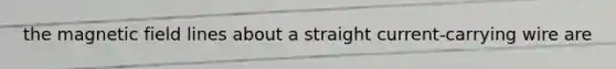 the magnetic field lines about a straight current-carrying wire are