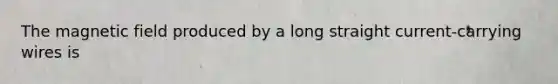 The magnetic field produced by a long straight current-carrying wires is