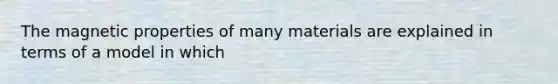 The magnetic properties of many materials are explained in terms of a model in which