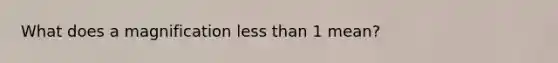 What does a magnification less than 1 mean?