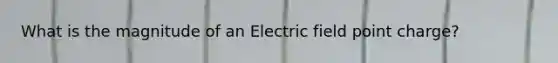 What is the magnitude of an Electric field point charge?