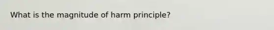 What is the magnitude of harm principle?