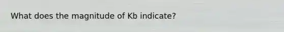 What does the magnitude of K𝚋 indicate?