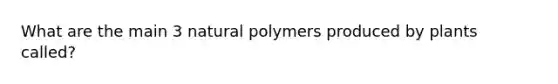 What are the main 3 natural polymers produced by plants called?