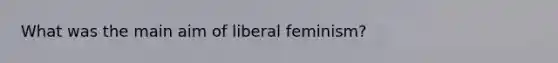 What was the main aim of liberal feminism?