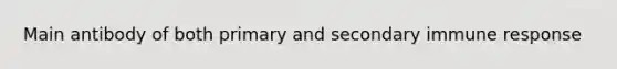 Main antibody of both primary and secondary immune response