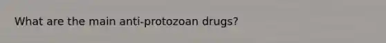 What are the main anti-protozoan drugs?