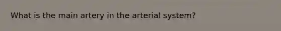 What is the main artery in the arterial system?