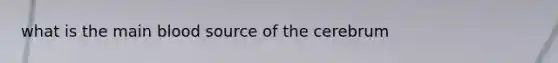 what is the main blood source of the cerebrum