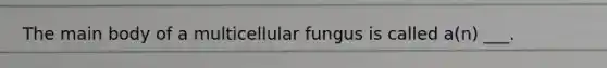 The main body of a multicellular fungus is called a(n) ___.