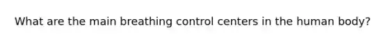 What are the main breathing control centers in the human body?