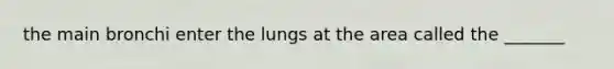 the main bronchi enter the lungs at the area called the _______