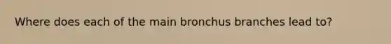 Where does each of the main bronchus branches lead to?