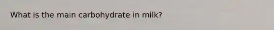 What is the main carbohydrate in milk?
