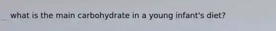what is the main carbohydrate in a young infant's diet?