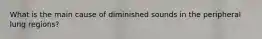 What is the main cause of diminished sounds in the peripheral lung regions?