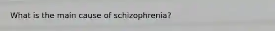 What is the main cause of schizophrenia?