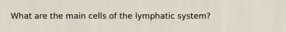 What are the main cells of the lymphatic system?