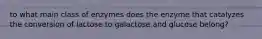 to what main class of enzymes does the enzyme that catalyzes the conversion of lactose to galactose and glucose belong?