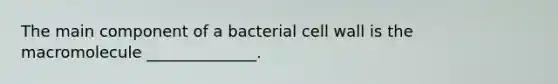 The main component of a bacterial cell wall is the macromolecule ______________.