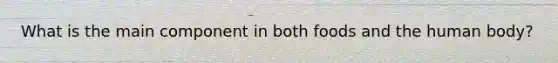 What is the main component in both foods and the human body?