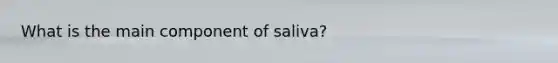 What is the main component of saliva?