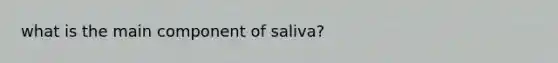 what is the main component of saliva?