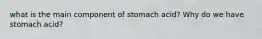 what is the main component of stomach acid? Why do we have stomach acid?