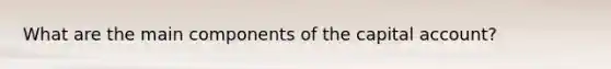 What are the main components of the capital account?